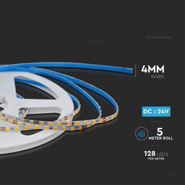LED Ταινία 9W 24V V-TAC 1150lm/m Super Slim Θερμό 3000K 5 Μέτρα – 2906