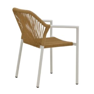 Garden armchair Lush pakoworld rattan beige-aluminium white 56x59x80cm 291-000014