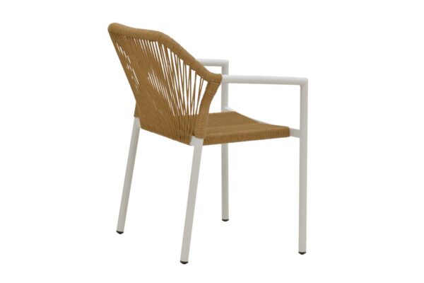 Garden armchair Lush pakoworld rattan beige-aluminium white 56x59x80cm 291-000014