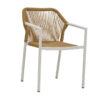 Garden armchair Lush pakoworld rattan beige-aluminium white 56x59x80cm 291-000014
