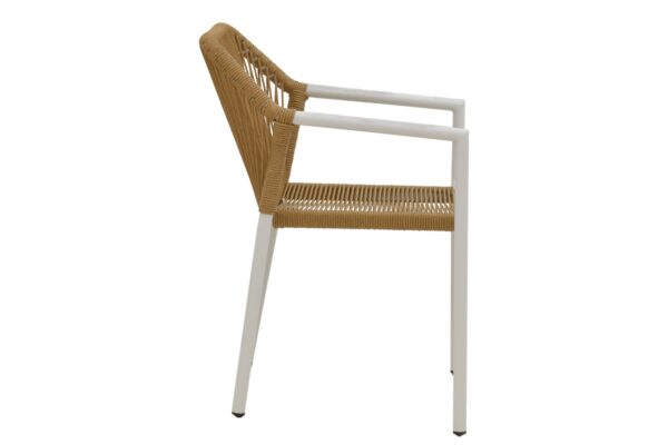 Garden armchair Lush pakoworld rattan beige-aluminium white 56x59x80cm 291-000014
