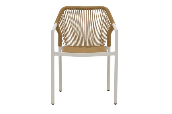 Garden armchair Lush pakoworld rattan beige-aluminium white 56x59x80cm 291-000014