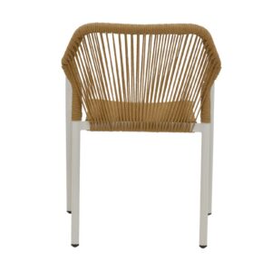 Garden armchair Lush pakoworld rattan beige-aluminium white 56x59x80cm 291-000014