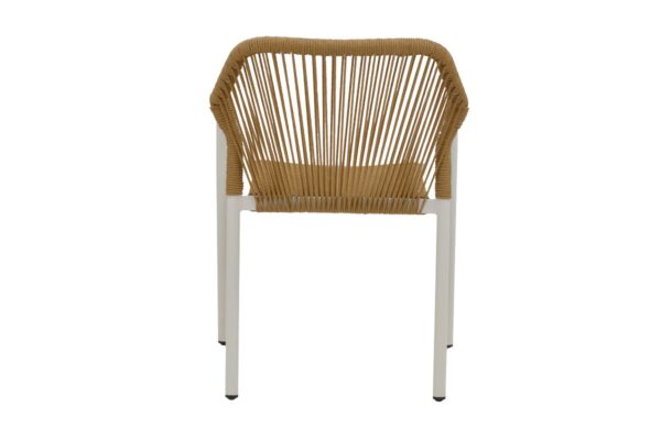 Garden armchair Lush pakoworld rattan beige-aluminium white 56x59x80cm 291-000014