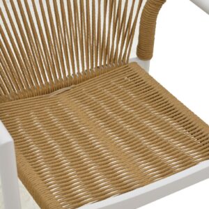 Garden armchair Lush pakoworld rattan beige-aluminium white 56x59x80cm 291-000014