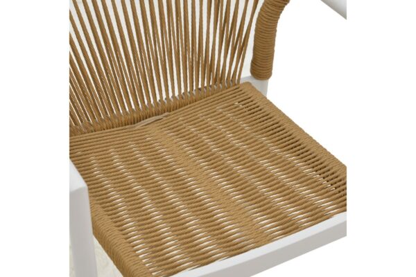 Garden armchair Lush pakoworld rattan beige-aluminium white 56x59x80cm 291-000014