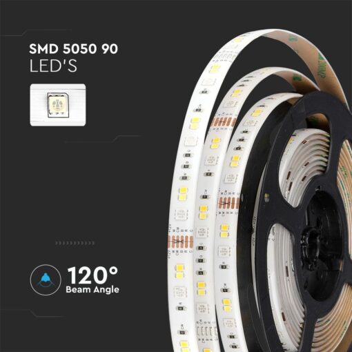 Wi-Fi  Σετ Ταινίας LED IP65 Πολύχρωμη RGB+WW+CW 15W V-TAC Συμβατή με Alexa & Google Home – 2910