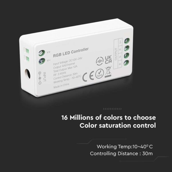 Dimmer RF για RGB+W Πολύχρωμες LED Ταινίες 144W 12V/ 288W 24V V-TAC – 2913
