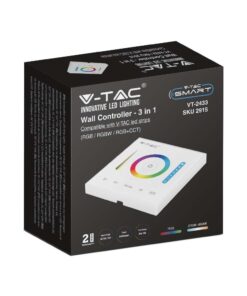 Ασύρματο RF Επιτοίχιο Controller Dimmer Αφής 12V 120W /24V 240W για LED Ταινίες RGB/RGBW/RGB+CCT V-TAC – 2915