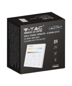Ασύρματο Επιτοίχιο Controller Αφής RF 12V/24V για LED Ταινίες CCT 4 Ζωνών V-TAC – 2916