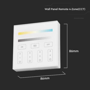 Ασύρματο Επιτοίχιο Controller Αφής RF 12V/24V για LED Ταινίες CCT 4 Ζωνών V-TAC – 2916