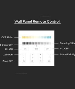 Ασύρματο Επιτοίχιο Controller Αφής RF 12V/24V για LED Ταινίες CCT 4 Ζωνών V-TAC – 2916