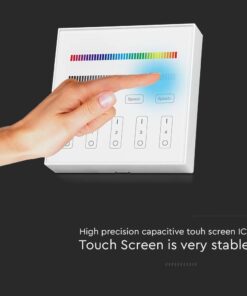 Ασύρματο RF Επιτοίχιο Controller Αφής 12V/24V για Πολύχρωμες LED Ταινίες RGB+W 4 Ζωνών V-TAC – 2917