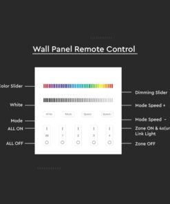 Ασύρματο RF Επιτοίχιο Controller Αφής 12V/24V για Πολύχρωμες LED Ταινίες RGB+W 4 Ζωνών V-TAC – 2917
