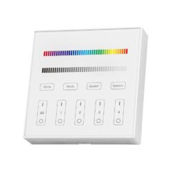 Ασύρματο RF Επιτοίχιο Controller Αφής 12V/24V για Πολύχρωμες LED Ταινίες RGB+W 4 Ζωνών V-TAC – 2917