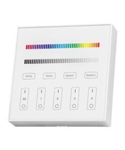 Ασύρματο RF Επιτοίχιο Controller Αφής 12V/24V για Πολύχρωμες LED Ταινίες RGB+W 4 Ζωνών V-TAC – 2917