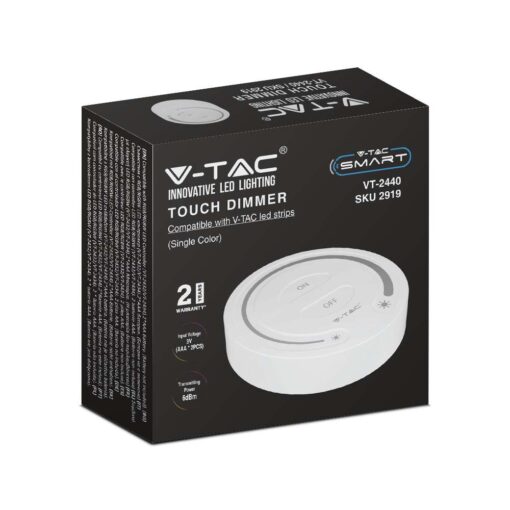 Ασύρματο RF Επιτοίχιο controller Αφής 12V/24V για Μονόχρωμες LED Ταινίες  V-TAC – 2919