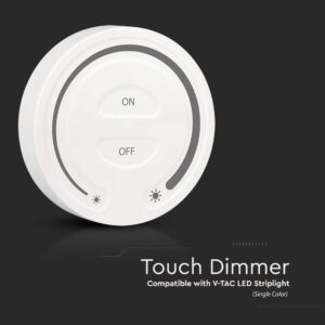 Ασύρματο RF Επιτοίχιο controller Αφής 12V/24V για Μονόχρωμες LED Ταινίες  V-TAC – 2919