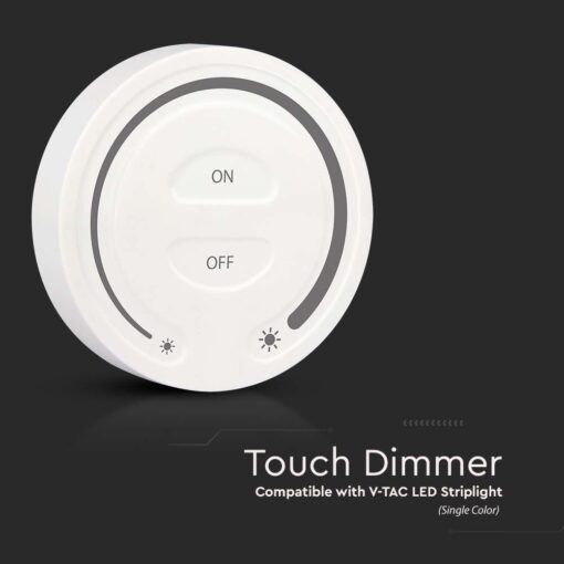 Ασύρματο RF Επιτοίχιο controller Αφής 12V/24V για Μονόχρωμες LED Ταινίες  V-TAC – 2919