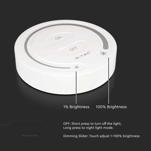Ασύρματο RF Επιτοίχιο controller Αφής 12V/24V για Μονόχρωμες LED Ταινίες  V-TAC – 2919
