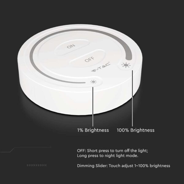Ασύρματο RF Επιτοίχιο controller Αφής 12V/24V για Μονόχρωμες LED Ταινίες  V-TAC – 2919
