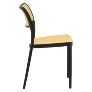 Καρέκλα Westley pakoworld pp φυσικό-μαύρο 55x47x81εκ 292-000002