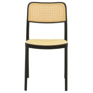 Καρέκλα Westley pakoworld pp φυσικό-μαύρο 55x47x81εκ 292-000002