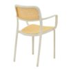 Πολυθρόνα Westley pakoworld pp φυσικό-λευκό 58x47x81εκ 292-000003
