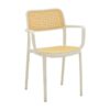 Πολυθρόνα Westley pakoworld pp φυσικό-λευκό 58x47x81εκ 292-000003