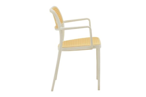 Πολυθρόνα Westley pakoworld pp φυσικό-λευκό 58x47x81εκ 292-000003