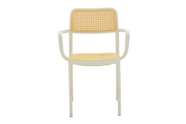 Πολυθρόνα Westley pakoworld pp φυσικό-λευκό 58x47x81εκ 292-000003