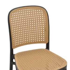 Καρέκλα Nereus pakoworld pp φυσικό-μαύρο 45x43x84εκ 292-000006