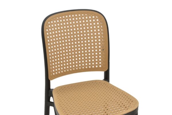 Καρέκλα Nereus pakoworld pp φυσικό-μαύρο 45x43x84εκ 292-000006