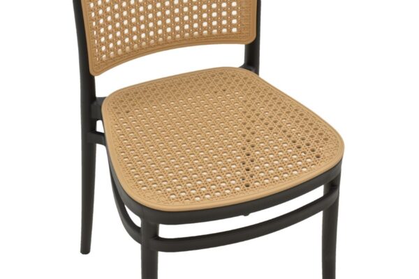 Καρέκλα Nereus pakoworld pp φυσικό-μαύρο 45x43x84εκ 292-000006