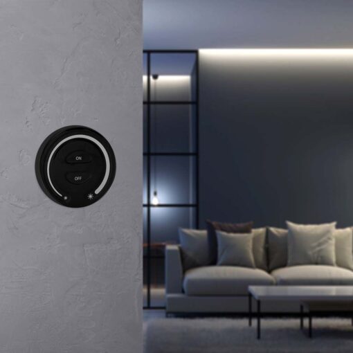 Ασύρματο RF Επιτοίχιο controller Αφής 12V/24V για Μονόχρωμες LED Ταινίες Μαύρο V-TAC – 2920