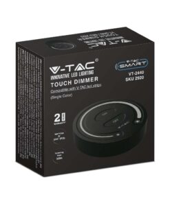 Ασύρματο RF Επιτοίχιο controller Αφής 12V/24V για Μονόχρωμες LED Ταινίες Μαύρο V-TAC – 2920