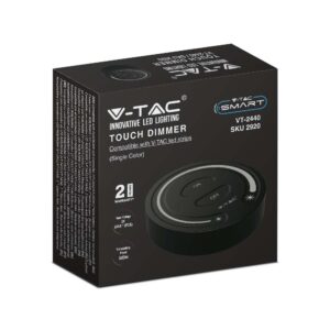 Ασύρματο RF Επιτοίχιο controller Αφής 12V/24V για Μονόχρωμες LED Ταινίες Μαύρο V-TAC – 2920