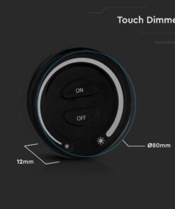 Ασύρματο RF Επιτοίχιο controller Αφής 12V/24V για Μονόχρωμες LED Ταινίες Μαύρο V-TAC – 2920