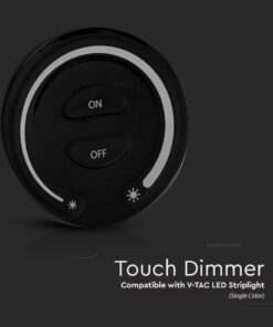 Ασύρματο RF Επιτοίχιο controller Αφής 12V/24V για Μονόχρωμες LED Ταινίες Μαύρο V-TAC – 2920