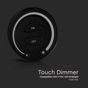 Ασύρματο RF Επιτοίχιο controller Αφής 12V/24V για Μονόχρωμες LED Ταινίες Μαύρο V-TAC – 2920