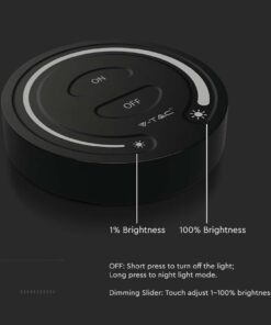 Ασύρματο RF Επιτοίχιο controller Αφής 12V/24V για Μονόχρωμες LED Ταινίες Μαύρο V-TAC – 2920