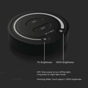 Ασύρματο RF Επιτοίχιο controller Αφής 12V/24V για Μονόχρωμες LED Ταινίες Μαύρο V-TAC – 2920