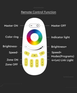 RF Χειριστήριο Αφής 4 ζωνών RGB+W Λευκό V-TAC – 2923