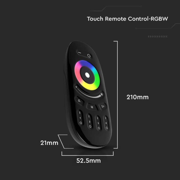 RF Χειριστήριο Αφής 4 ζωνών RGB+W Μαύρο V-TAC – 2924