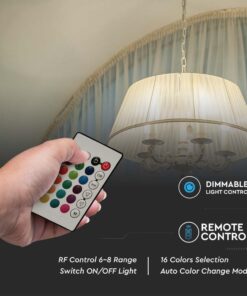 LED Λάμπα E14 Κερί με Τηλεχειριστήριο RF 4.8W V-TAC 470lm RGB+Φυσικό 4000K – 2929