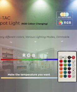 LED SPOT Λάμπα GU10 4.8W V-TAC με Τηλεχειριστήριο 100° 420lm RGB+3000K – 2927