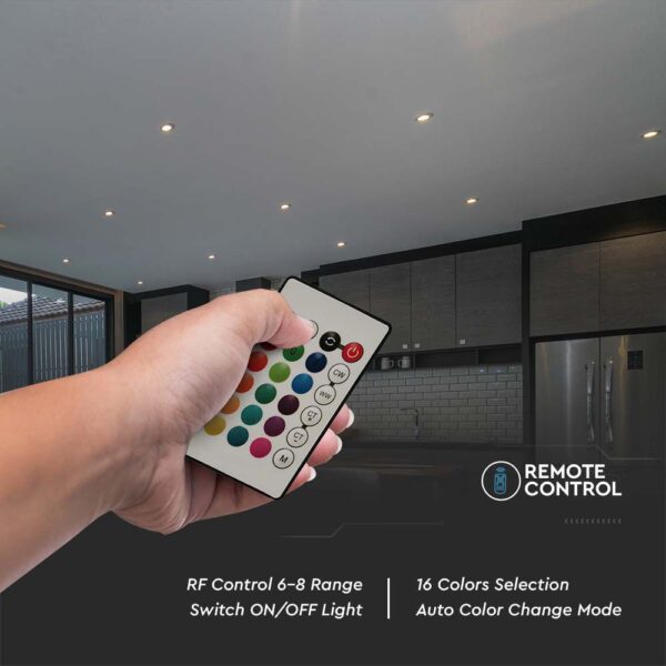 LED SPOT Λάμπα GU10 4.8W V-TAC  με Τηλεχειριστήριο 100° 420lm RGB+3000K – 2927