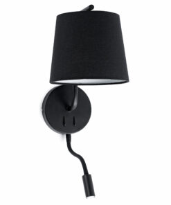 Faro Barcelona BERNI Επιτοίχιο Φωτιστικό Μαύρου Χρώματος E27 με Αναγνώστη LED 3W 3000K – 29330