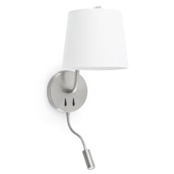 Faro Barcelona BERNI Επιτοίχιο Φωτιστικό E27 με Αναγνώστη LED 3W 3000K Χρώματος Νικελ – 29331