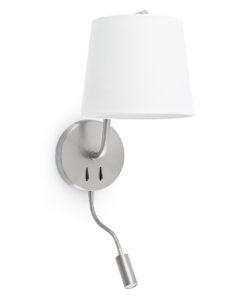 Faro Barcelona BERNI Επιτοίχιο Φωτιστικό E27 με Αναγνώστη LED 3W 3000K Χρώματος Νικελ – 29331